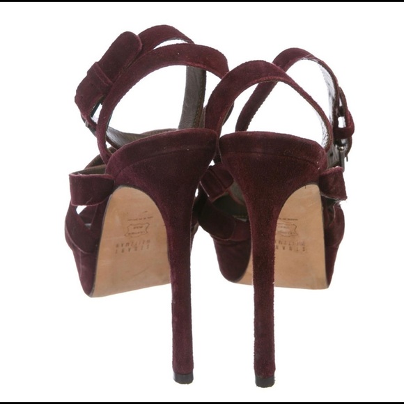 Stuart Weitzman 6.5 Purple Suede Stiletto Sandals - Picture 4 of 13